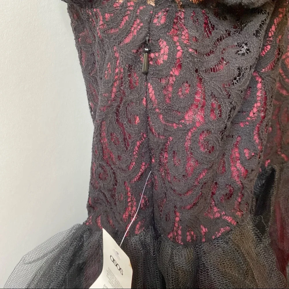 ASOS Curve Black Red Lace Tutu Dress Special Occasion Women's Plus Size 18 NWT - Picture 8 of 10